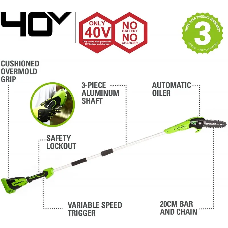 40 Volt accu takkenzaag