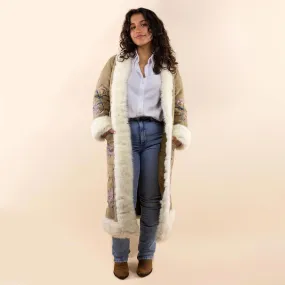 Afghan coat Louie bruin embroidery