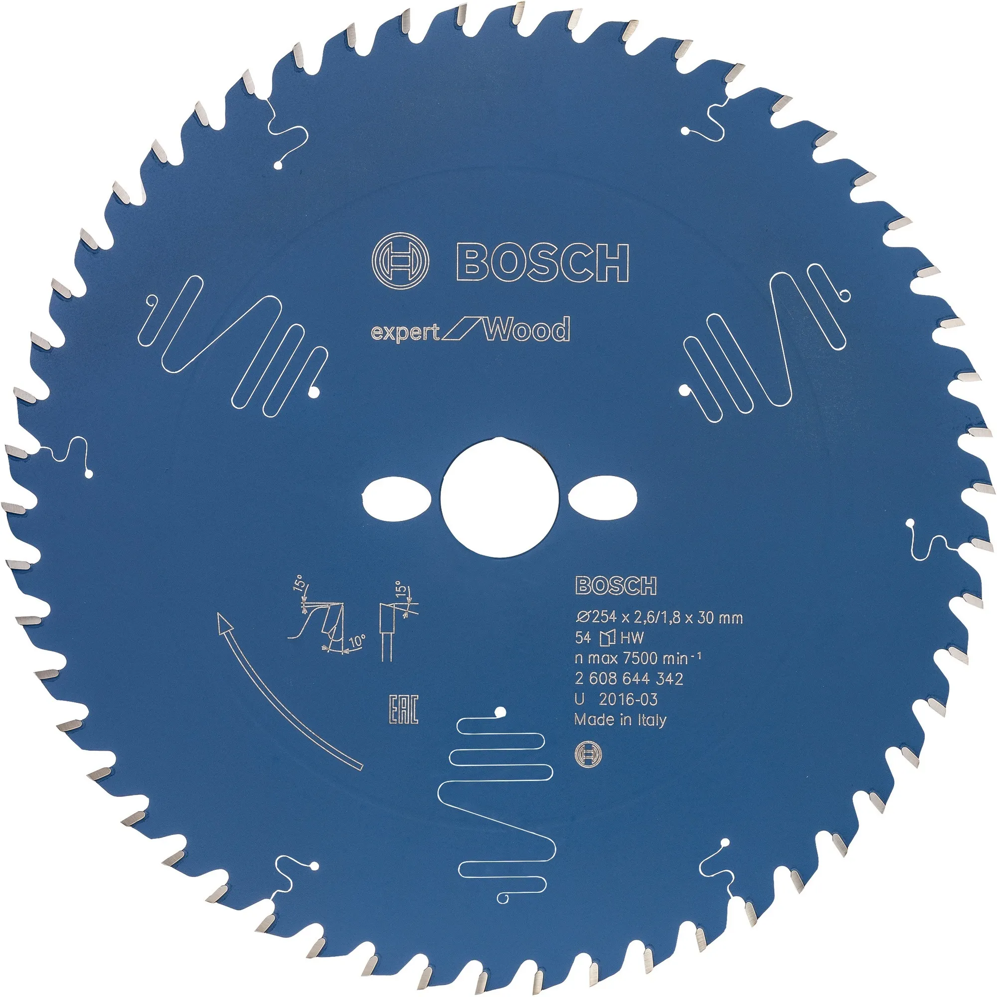 Bosch Cirkelzaagblad Expert for Wood (Ø 254 mm, 54 tanden)