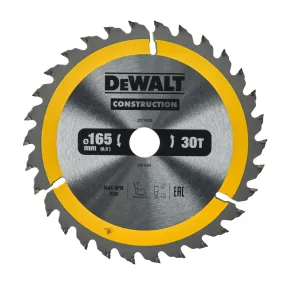 DeWALT Cirkelzaagblad voor Hout | Construction | Ø 165mm Asgat 20mm 30T - DT1935-QZ