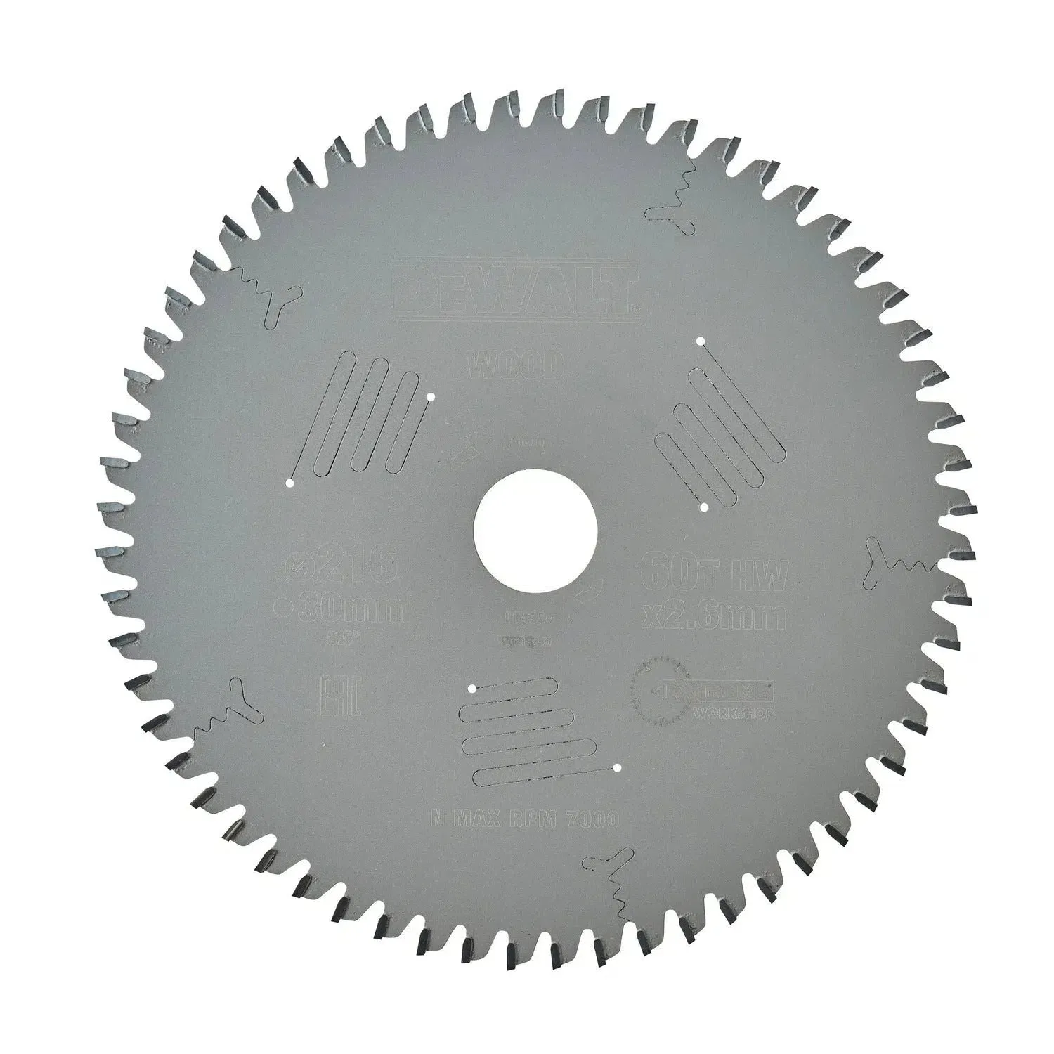 DEWALT CIRKELZAAGBLAD VOOR HOUT | EXTREME | Ø 216MM ASGAT 30MM 60T  DT4350QZ