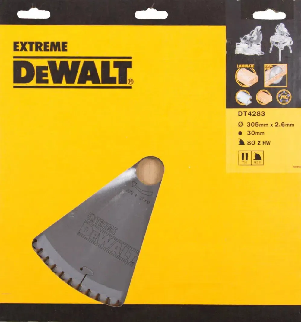 DEWALT CIRKELZAAGBLAD VOOR LAMINAAT | EXTREME | Ø 305MM ASGAT 30MM 80T  DT4283QZ