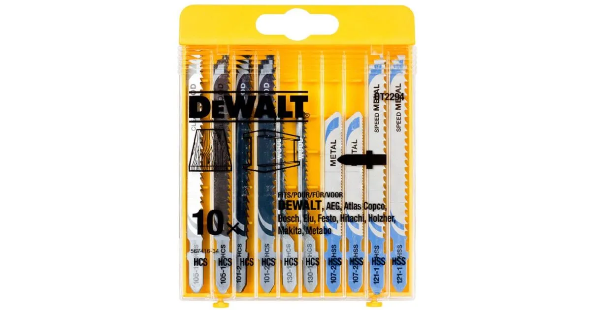 DEWALT Set messen voor hout, metaal, kunststof, 10 stuks DT2294