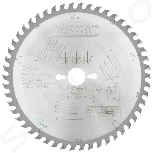 DEWALT TOEBEHOREN  ZAAGBLAD 250X30 MM, 50 TANDEN DT4345