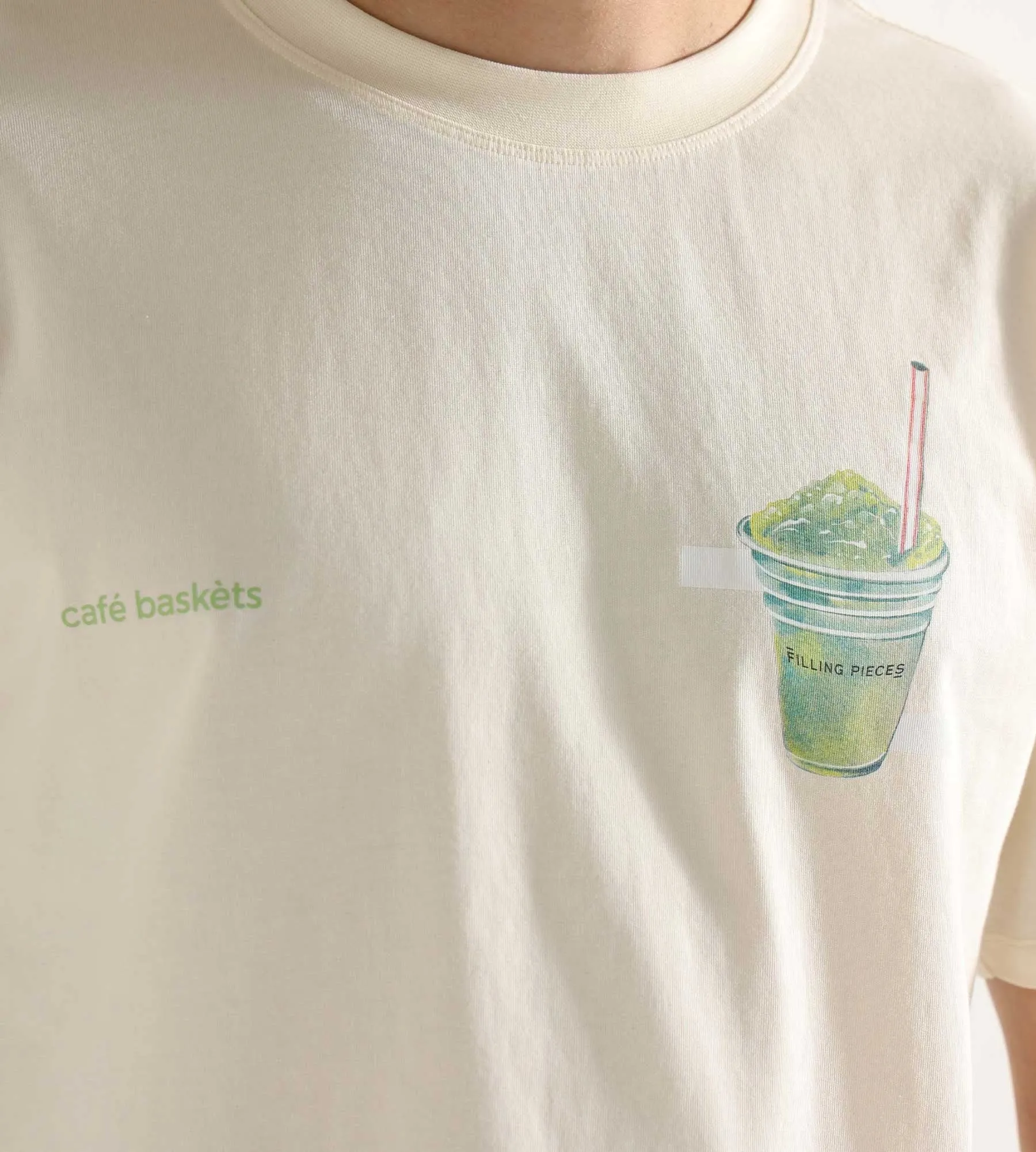 FILLING PIECES X CAFé BASKèTS TSHIRT ANTIQUE WHITE