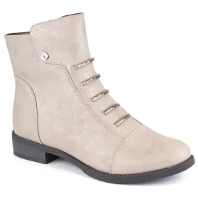 Glanzende, geïsoleerde dameslaarzen Jezzi ASA62-16 beige