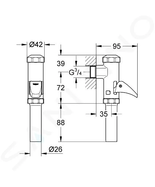GROHE START  CLOSETSPOELER, CHROOM 37401000