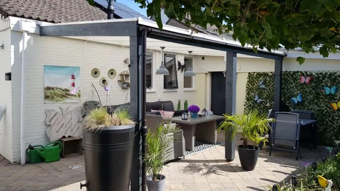 HBM DOUGLAS OVERKAPPING  AAN HUIS OF VRIJSTAAND  300X400 CM  ZWART