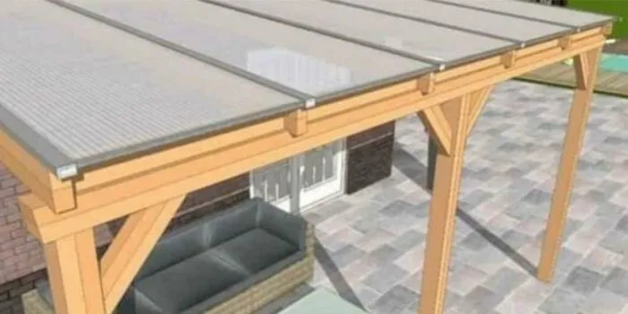 HBM DOUGLAS OVERKAPPING  AAN HUIS OF VRIJSTAAND  600X400 CM  NATUREL