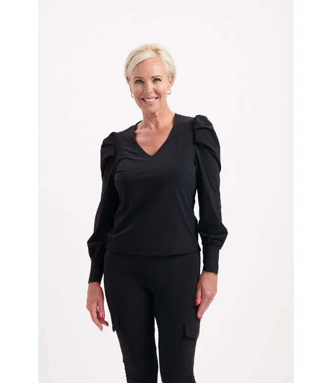 HELENA HART Helena Hart Top Yara L.m Transfer Zwart 7485 