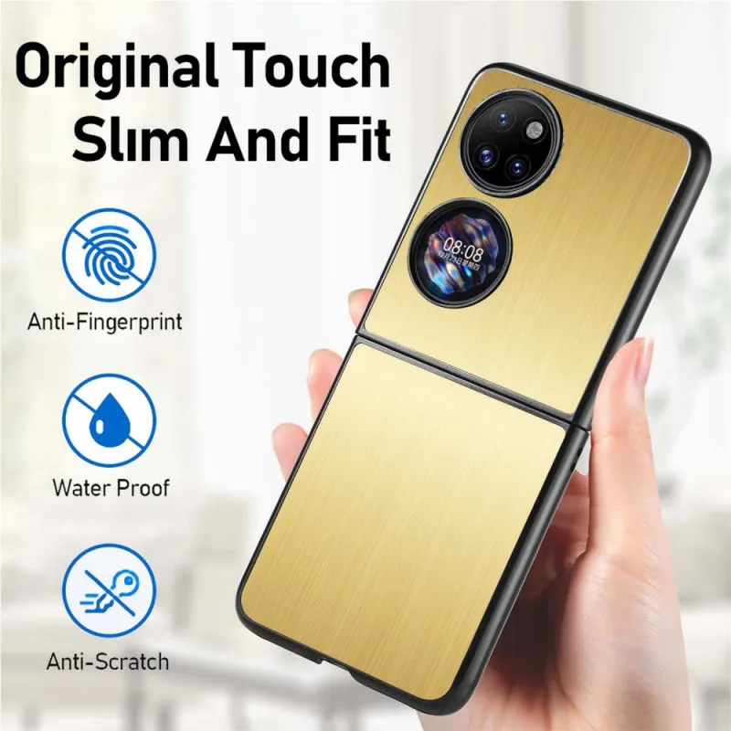 Huawei P50 Pocket geborsteld metaal effect case