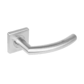 INTERSTEEL Deurkruk 1244 half rond 90°op rozet vierkant dubbel geveerd RVS