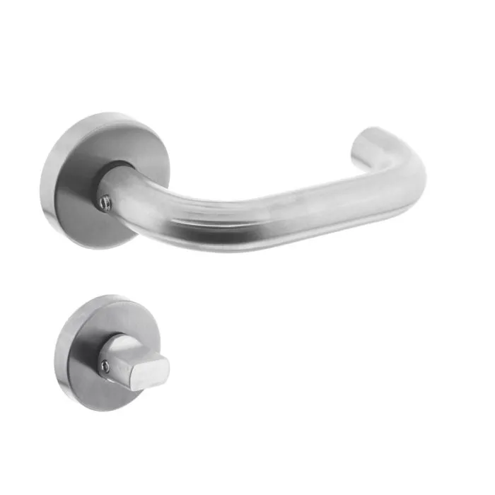 INTERSTEEL Deurkruk Rond met geveerde rozet met WC8mm ATP RVS