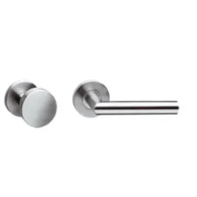INTERSTEEL Knop/kruk garnituur links recht Hoek 90°met profielcilindergat plaatjes RVS