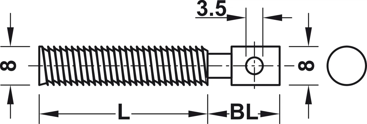 Kruisgatschroef, M8 x 50 mm