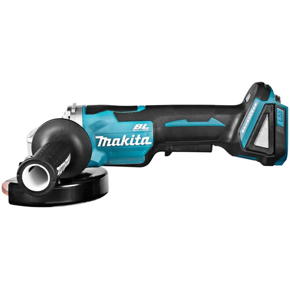 Makita 18 V Haakse slijper 125 mm DGA505ZJ (Blauw/zwart, accu's en lader niet inbegrepen | in Mbox | veiligheidsschakelaar)