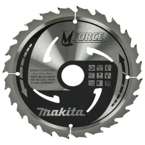 Makita Cirkelzaagblad voor Hout | Mforce | Ø 185mm Asgat 30mm 24T - B-32035
