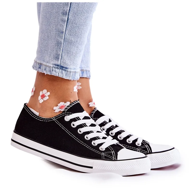 PJ1 Klassieke damessneakers Tied Black Be Mine zwart