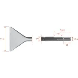ROTEC 6KANT SCHOPBEITEL 115X400MM 6KANT ø19,0 / ø16,5X35