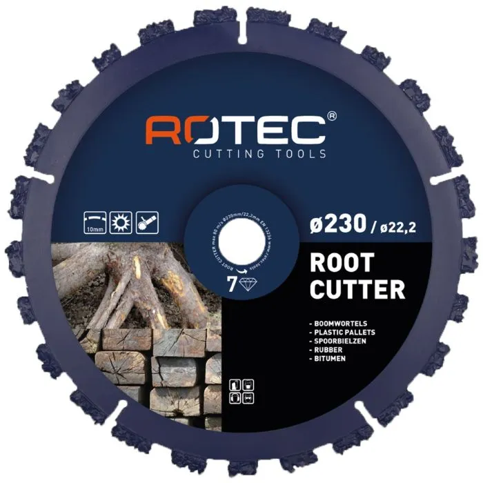 Rotec Diamantgritzaagblad  tbv. boomwortels 125/22,2 4,0mm