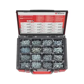 Schroef, afgevlakte bolkop, met binnenzeskant, assortiment 1000 stuks in systeemkoffer 4.4.1. ISO 7380-1