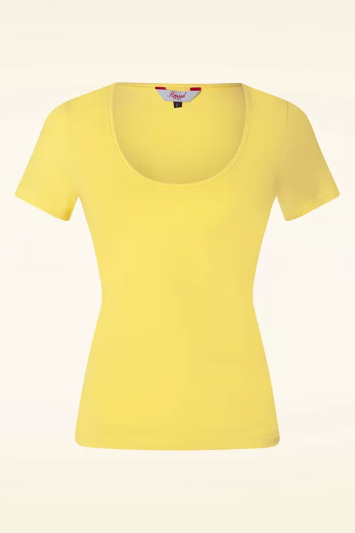 Scoop swim top in geel