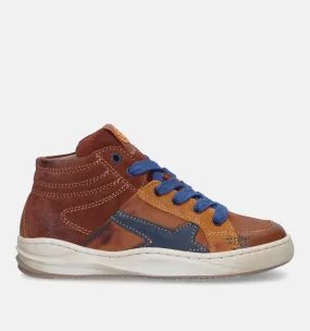 STONES and BONES Hoge schoenen cognac
