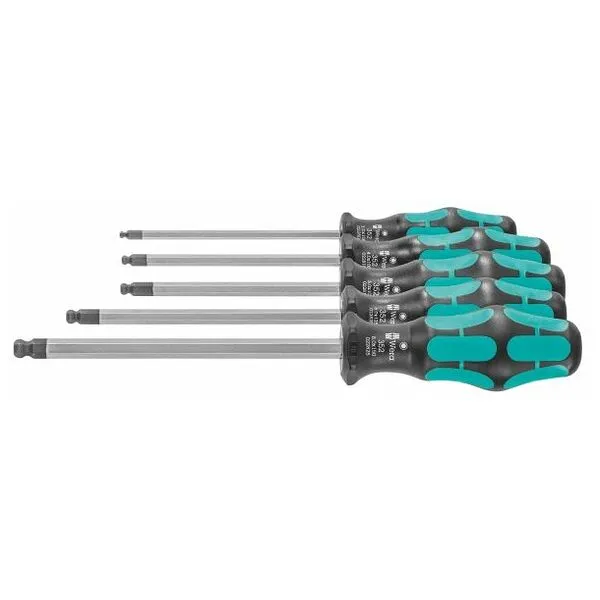 WERA SET KOGELKOPSCHROEVENDRAAIERS VOOR BINNENZESKANTBOUTEN, MET KRAFTFORMHANDVAT, AANTAL SCHROEVENDRAAIERS: 5