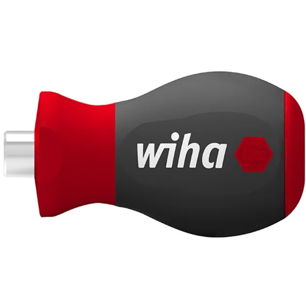 Wiha Schroevendraaier met bithouder magnetisch (Zwart/rood, Stubby, 1/4